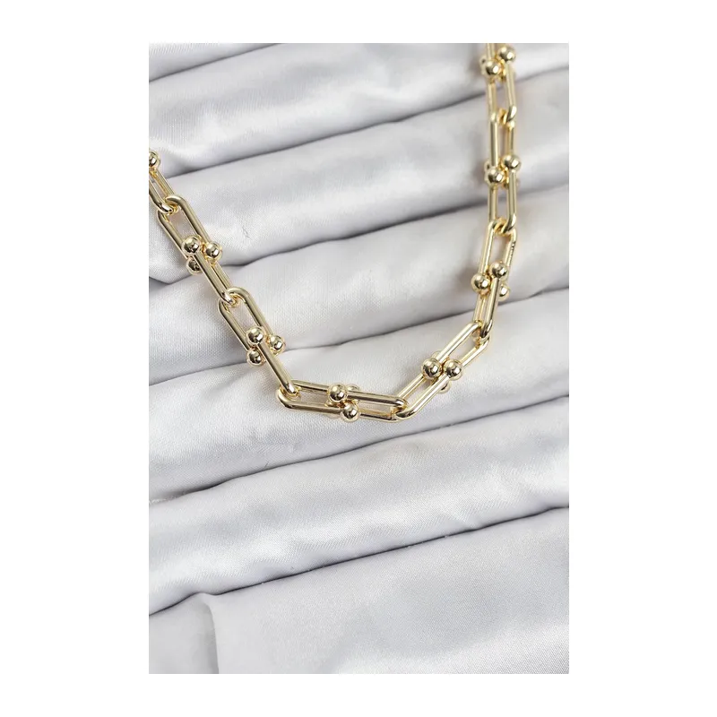 Pirinç Gold Renk Tifani Model Kadın Kolye