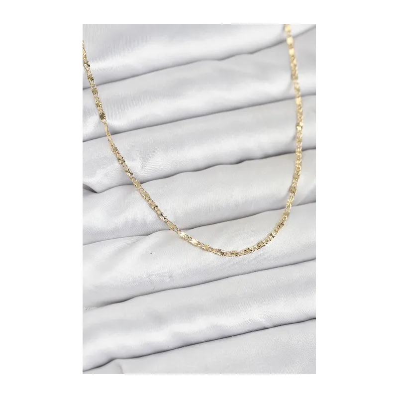 CM 14K Gold Renk Lazer İnce Zincirli Kadın Kolye
