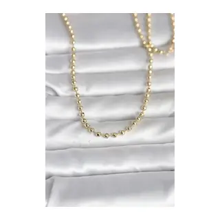 CM 14K Gold Renk Top Zincirli Model 60 cm Kadın Kolye