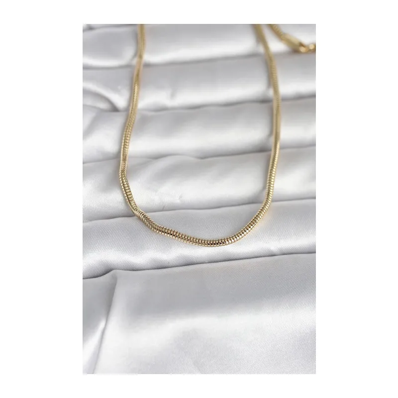 CM 14K Gold Renk Yılan Zincir Model 60 cm Kadın Kolye