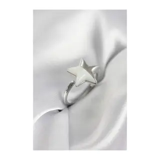 Gümüş Renk Sedefli Yıldız Model Kadın Yüzük