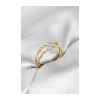 Gold Renk Karışık Renk Zirkon Taşlı Kadın Yüzük