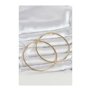 316L Çelik Gold Renk 70 mm Kadın Halka Küpe