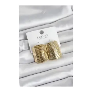 Gold Renk Pirinç Vintage Esintili Statement Küpe