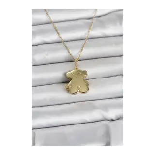316L Çelik Zincir Gold Renk Ayıcık Model Açılabilir Kadın Kolye