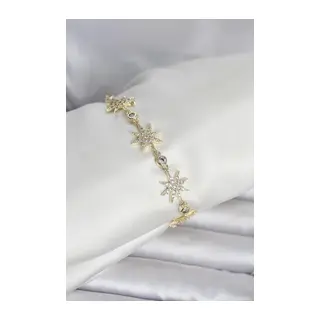 Pirinç Gold Renk Kutup Yıldızı Model Kadın Bileklik