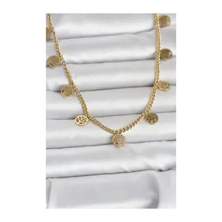 316L Çelik Gold Renk Yaşam Ağacı Model Kadın Kolye