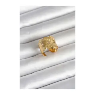 316L Çelik Gold Renk Başak Modeli Kadın Yüzük