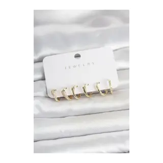 Pirinç Gold Renk Yılan Model Kadın Küpe Seti