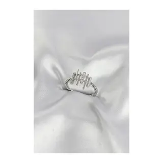 Gümüş Renk Zirkon Taşlı Sütun Model Kadın Yüzük