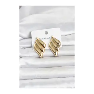 316L Çelik Gold Renk Motif Model Kadın Küpe