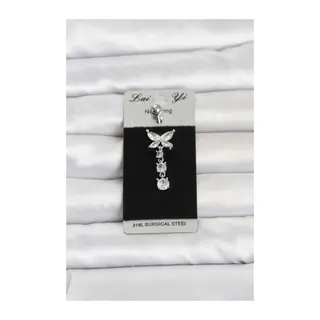 316L Cerrahi Çelik Sallantılı Kelebek Model Göbek Piercing