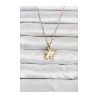 316L Çelik Zincir Gold Renk Deniz Yıldızı Model Kadın Kolye