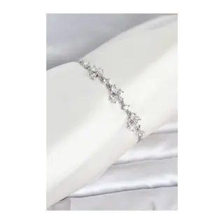 Gümüş Renk Pirinç Kelebek Model Asansörlü Model Kadın Bileklik