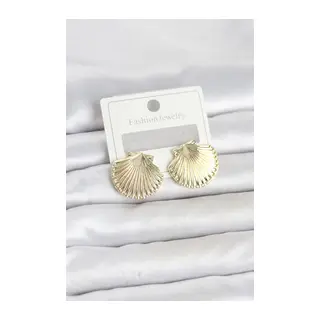Gold Renk Pirinç Deniz Kabuğu Model Kadın Küpe