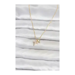 Pirinç Gold Renk Minimal Kutup Yıldızı Model Kadın Kolye