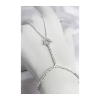 Gümüş Renk Pirinç Zirkon Taşlı Yıldız Model Şahmeran