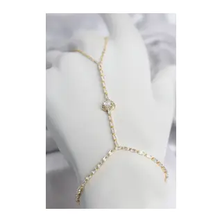 Gold Renk Pirinç Zirkon Taşlı Kalp Model Şahmeran