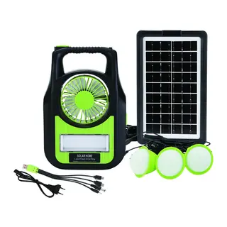 GS-909 Bluetooth Radyo USB Güneş Paneli Dahil Solar Enerjili 3 Ampullü Şarjlı Spot Fener