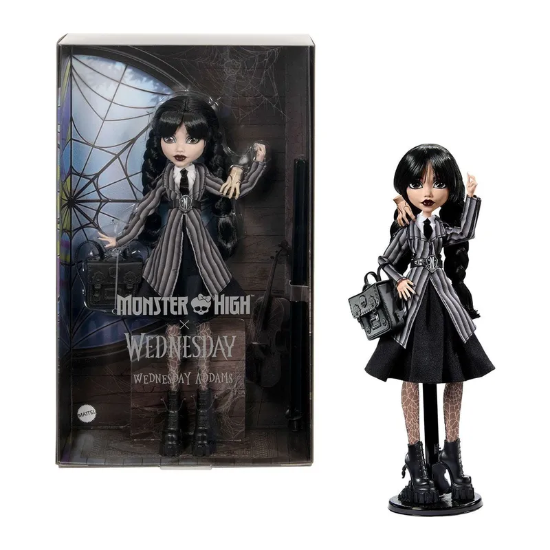 HXJ04 Monster High Wednesday Okul Üniformalı Bebek