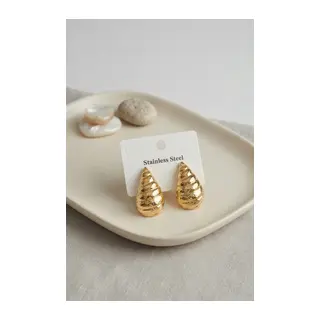 316L Çelik Gold Renk Vintage Damla Model Küpe