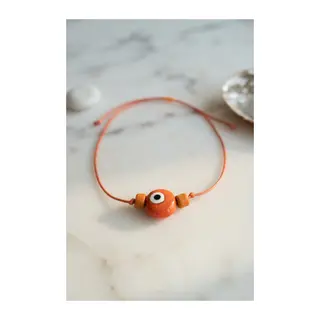 Handmade Bohem Turuncu Nazar Kolye