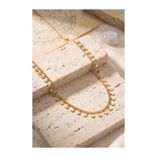Gold Renk Yıldız Pul Model 60 cm Kadın Kolye