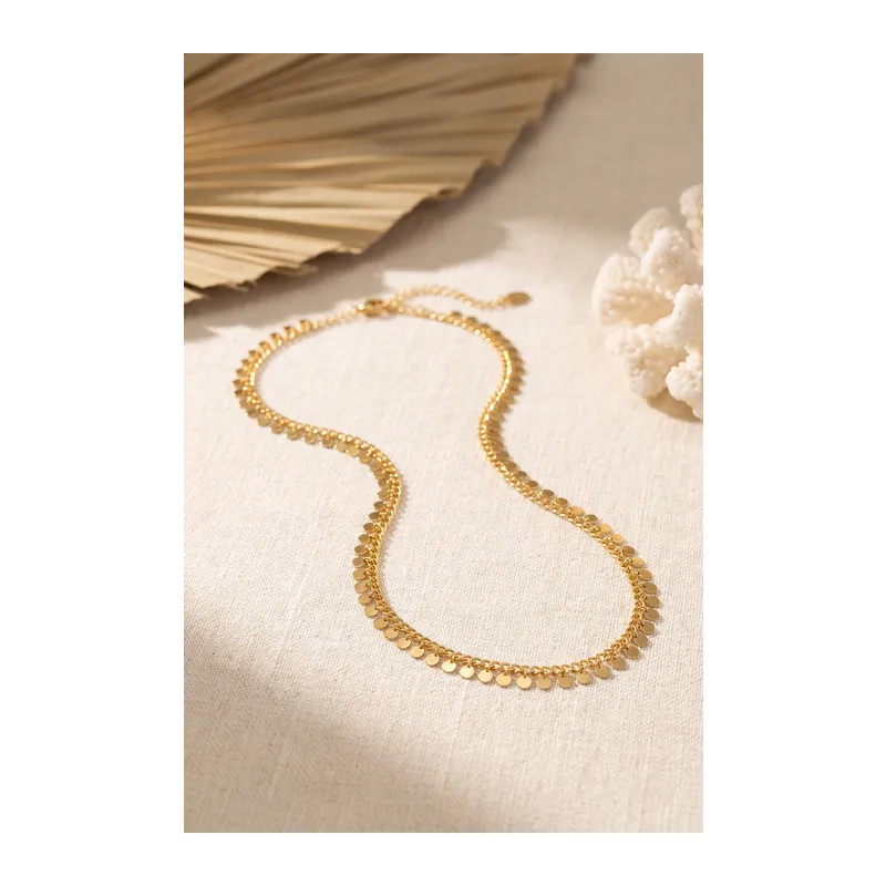 Gold Renk Pul Model 60 cm Kadın Kolye
