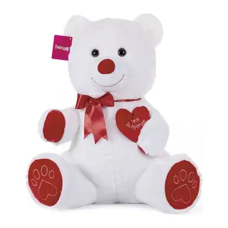 1045B Selay, Tıkıl Ayı 65 cm Beyaz