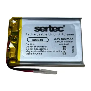 523040 3.7V 600 MAh Li-Polymer Pil (Devreli/1.5A)