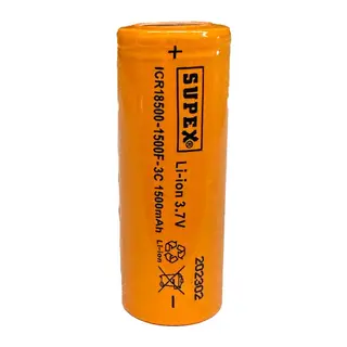 ICR18500-1500F-3C Lityum Ion 3.7V 1500mAh 3C Deşarj Akımı Düz Kafa Pil