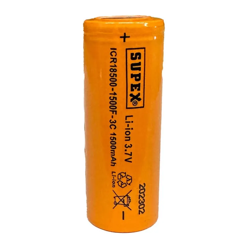 ICR18500-1500F-3C Lityum Ion 3.7V 1500mAh 3C Deşarj Akımı Düz Kafa Pil