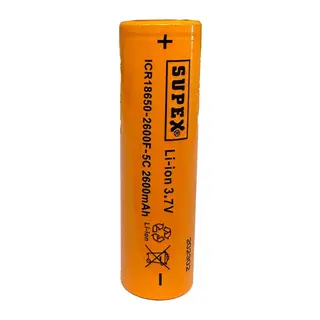 ICR18650-2600F-5C Li-Ion 3.7V 2600mAh 5C Deşarj Akımı Düz Kafa Pil