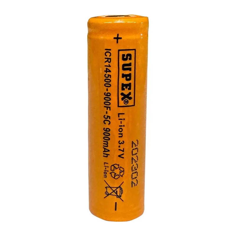 ICR14500-900F-5C Lityum Ion 3.7V 900mAh 5C Deşarj Akımı Düz Kafa Pil