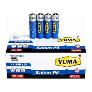 AA R6P 1.5V Carbon Super Power 60’lı Paket İnce Kalem Pil
