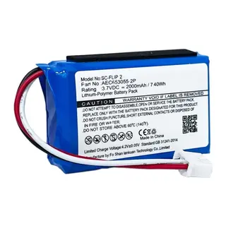 JBL Flip 2 uyumlu 3.7v 2000 mah Soketli Batarya