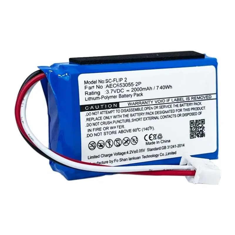 JBL Flip 2 uyumlu 3.7v 2000 mah Soketli Batarya