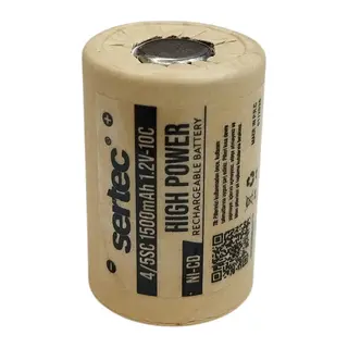 1.2V Ni-Cd 4/5 SC 1500 Mah Kağıt Şarjlı Pil 10C (Başsız/Flat Head)