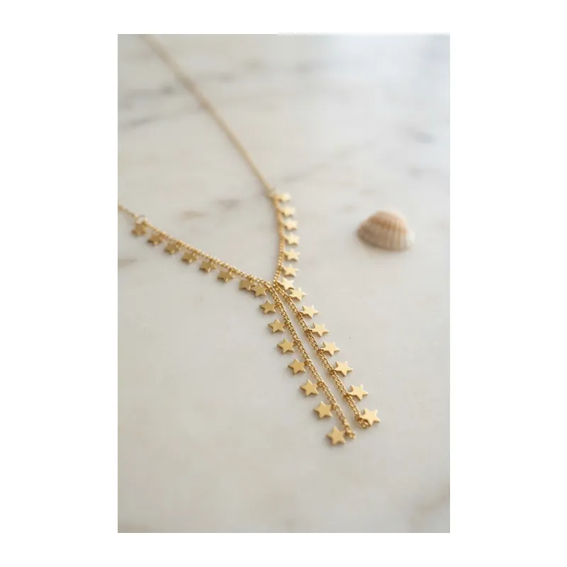 Gold Pirinç Yıldız Model Kadın Kolye