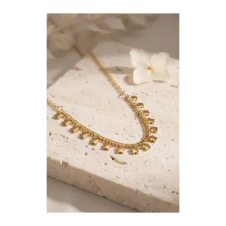 Gold Pirinç Yonca Model Kadın Kolye