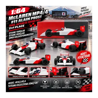1/64 McLaren MP4/4 #11 Alain Prost 1988 Japanese Grand Prix 2nd Place (adet fiyatıdır)