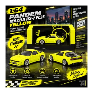 1/64 Pandem Mazda RX-7 FC3S Yellow (adet fiyatıdır)