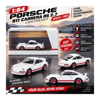 1/64 911 Carrera RS 2.7 Lightweight White/Red (adet fiyatıdır)