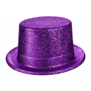 Mor Simli Glitter Silindir Parti Şapkası