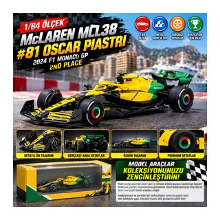1/64 McLaren MCL38 #81 Oscar Piastri 2024 F1 Monaco GP 2nd Place