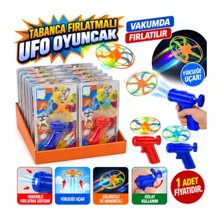 DMN0896A Vakumda Tabanca Fırlatmalı Ufo Oyuncak 1 Adet Fiyatıdır