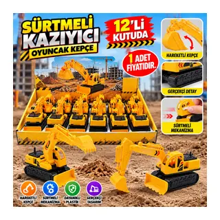 DMN803-15A Kut. 12Lİ Sürtmeli Kazıyıcı Oyuncak Kepçe 1 Adet Fiyatıdır
