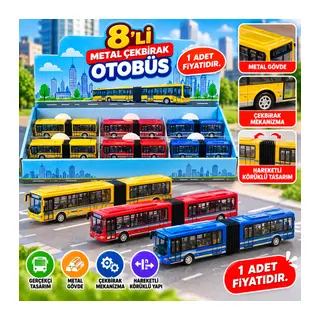 DMN1210-C55 Kutuda 8Lİ Metal Çekbırak Otobüs 1 Adet Fiyatıdır
