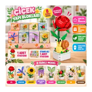 BIG0H03F 8'Lİ Çiçek Yapı Blokları Çiçek 1 Adet Fiyatıdır