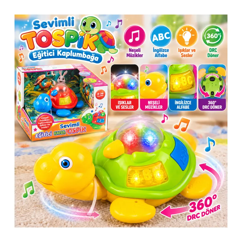 SB2044 SEVİMLİ EĞİTİCİ TOSPİK OYUNCAK SESLİ EĞİTİCİ KAPLUMBAĞA (adet fiyatıdır)